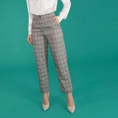 Pantalone in tessuto scozzese