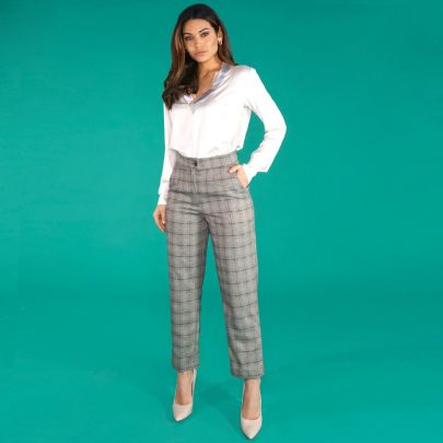 Pantalone in tessuto scozzese