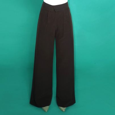 Pantalone nero in pura seta