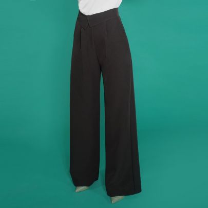 Pantalone nero in pura seta