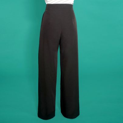 Pantalone nero in pura seta