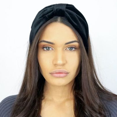 Fascia di vellutto nero per capelli 