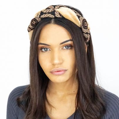 Fascia intrecciata di velluto marrone con fantasia 