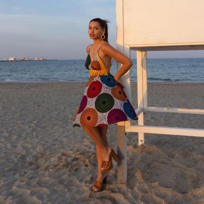 Vestito a bretelle in cotone