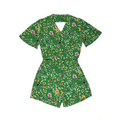 Completo verde in crepe